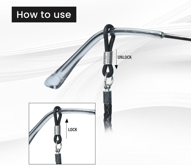 GENIQUE Genuine Leather Glasses Strap, Eyeglass Chain,Eye Glasses holders around Neck, Sunglass Strap for Men - Image 4
